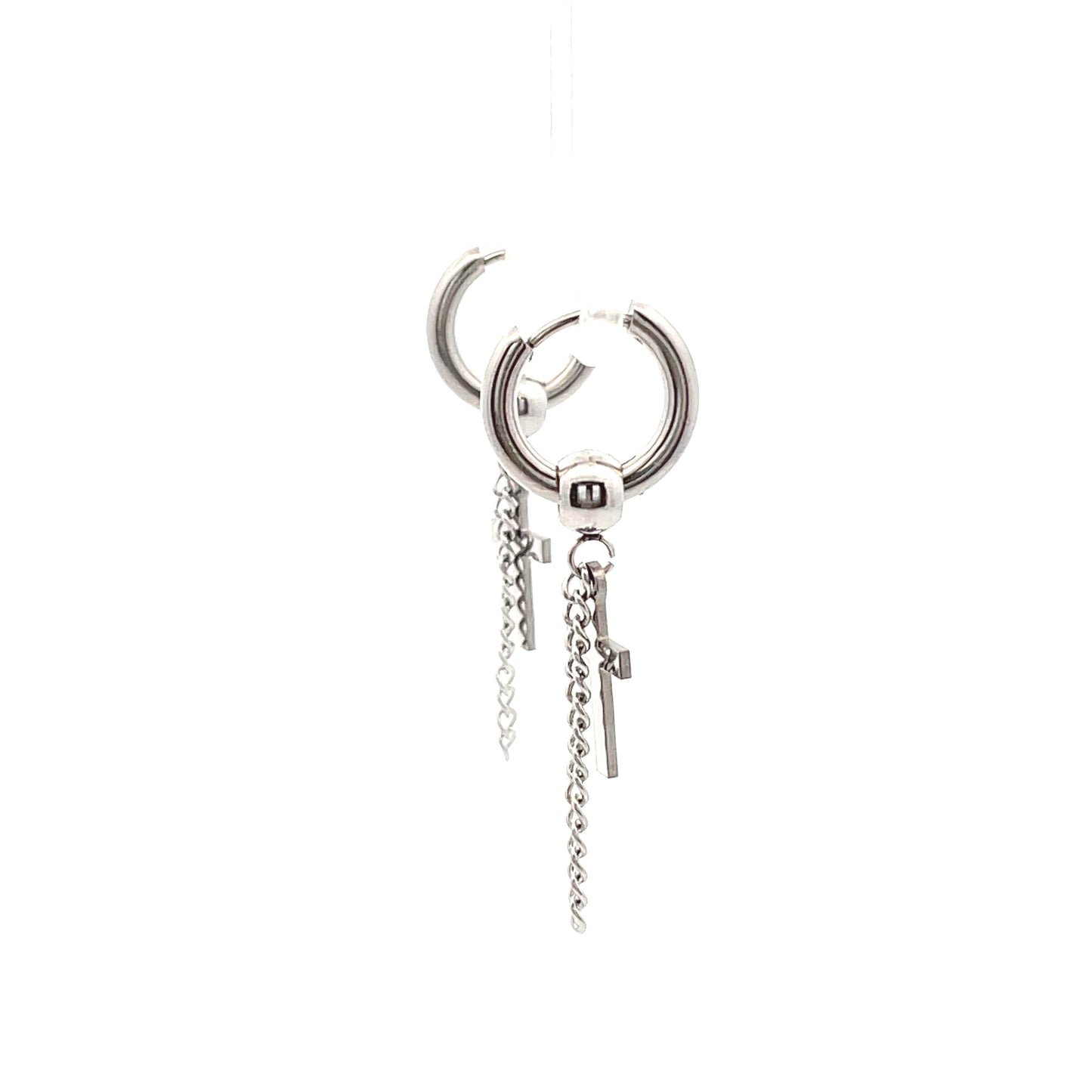 Stainless Steel Huggie Hoop Earrings - 01