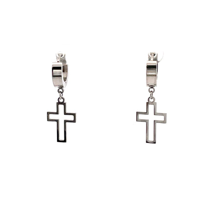 Stainless Steel Huggie Hoop Earrings - Design 03