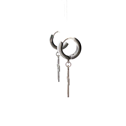 Stainless Steel Huggie Hoop Earrings - Design 03