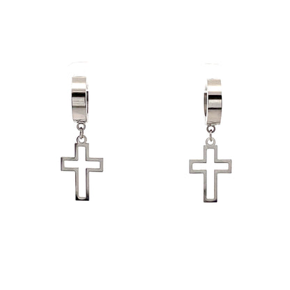 Stainless Steel Huggie Hoop Earrings - Design 03