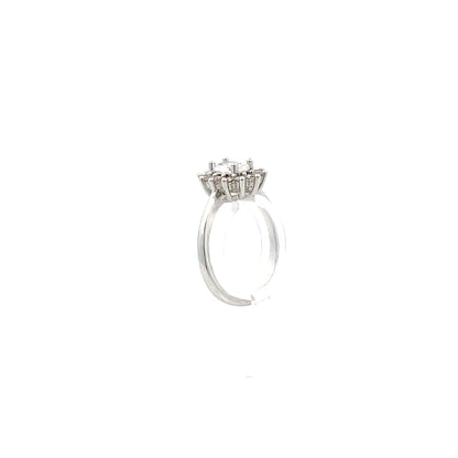 Star Flower Oval-Shaped Fashion Ring - Style 1