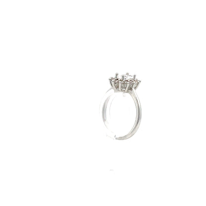 Star Flower Oval-Shaped Fashion Ring - Style 1