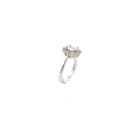 Star Flower Oval-Shaped Fashion Ring - Style 1