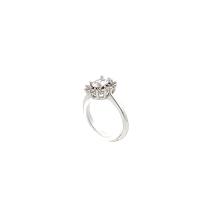 Star Flower Oval-Shaped Fashion Ring - Style 1