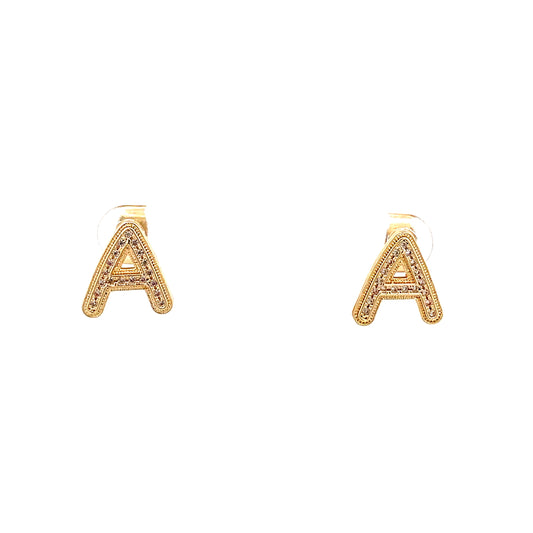 Venus Initial Earrings - A