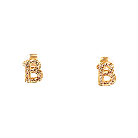 Venus Initial Earrings - B