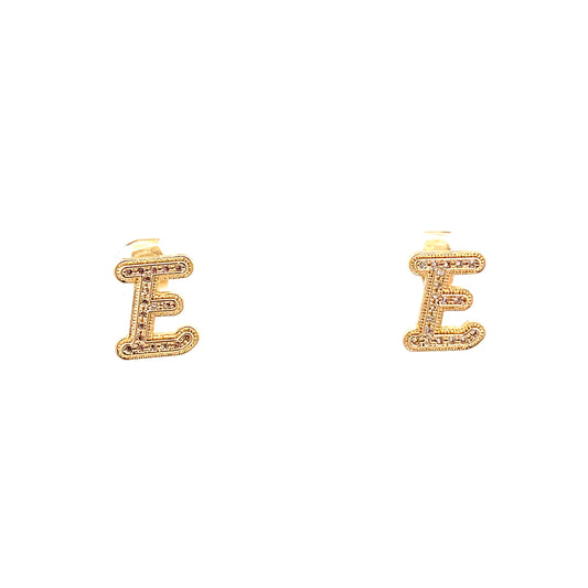 Venus Initial Earrings - E