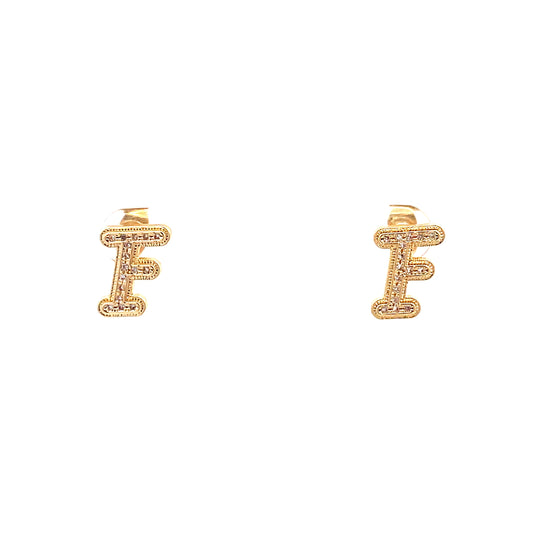 Venus Initial Earrings - F