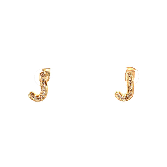 Venus Initial Earrings - J