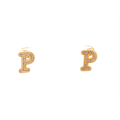 Venus Initial Earrings - P