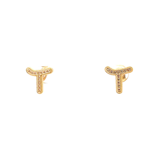 Venus Initial Earrings - T