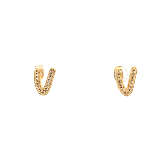 Venus Initial Earrings - V