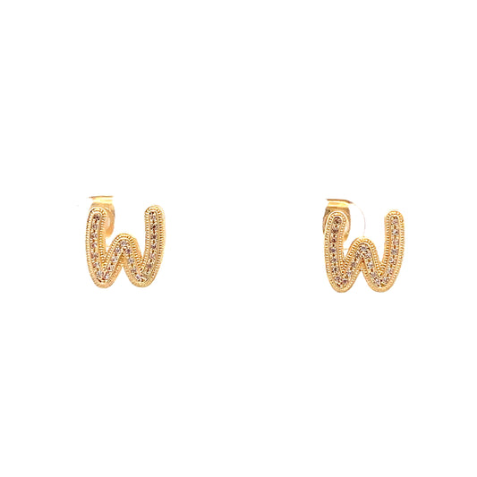 Venus Initial Earrings - W