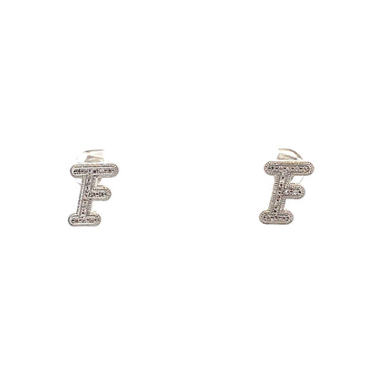 Venus Initial Earrings - F