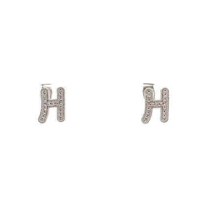 Venus Initial Earrings - H