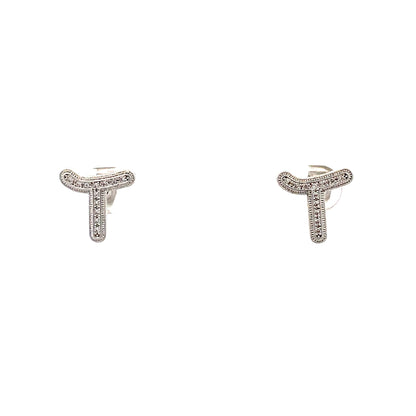 Venus Initial Earrings - T