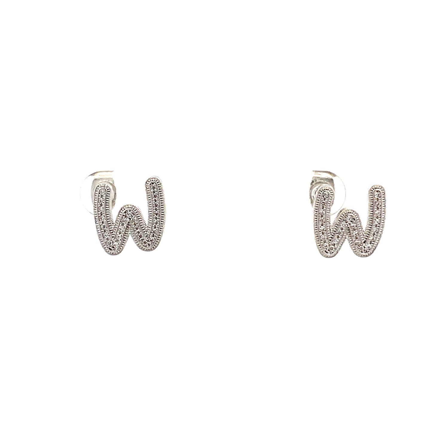 Venus Initial Earrings - W