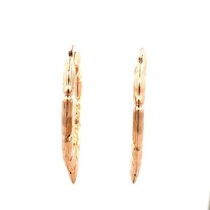 Bamboo Heart Gold Earrings - 07