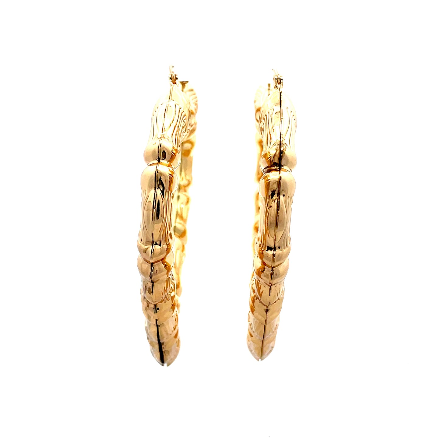 Bamboo Heart Gold Earrings - 08