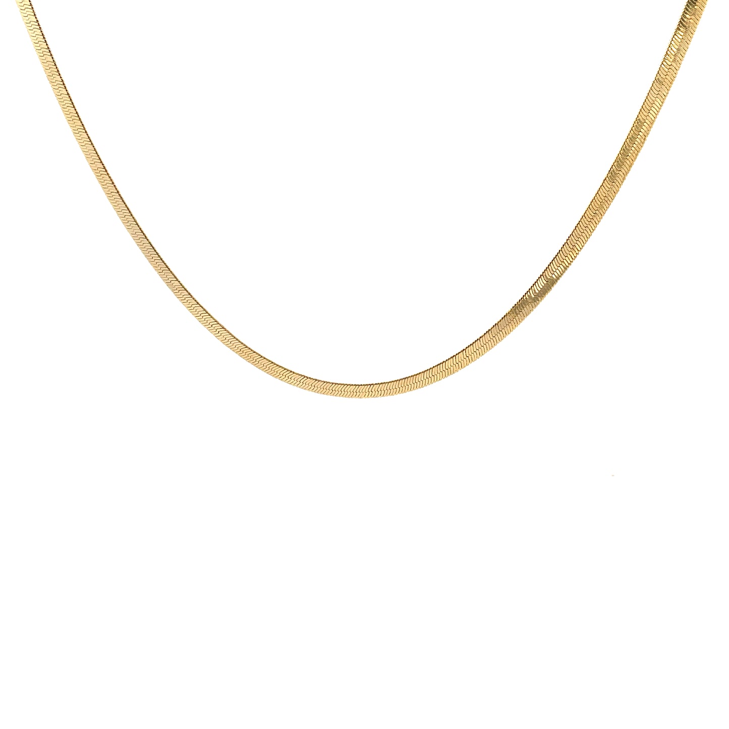 14K NECKLACE #112 - HERRINGBONE 18inch 5mm