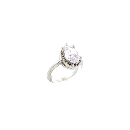 Solitaire Oval-shaped Fashion Ring - Design 03