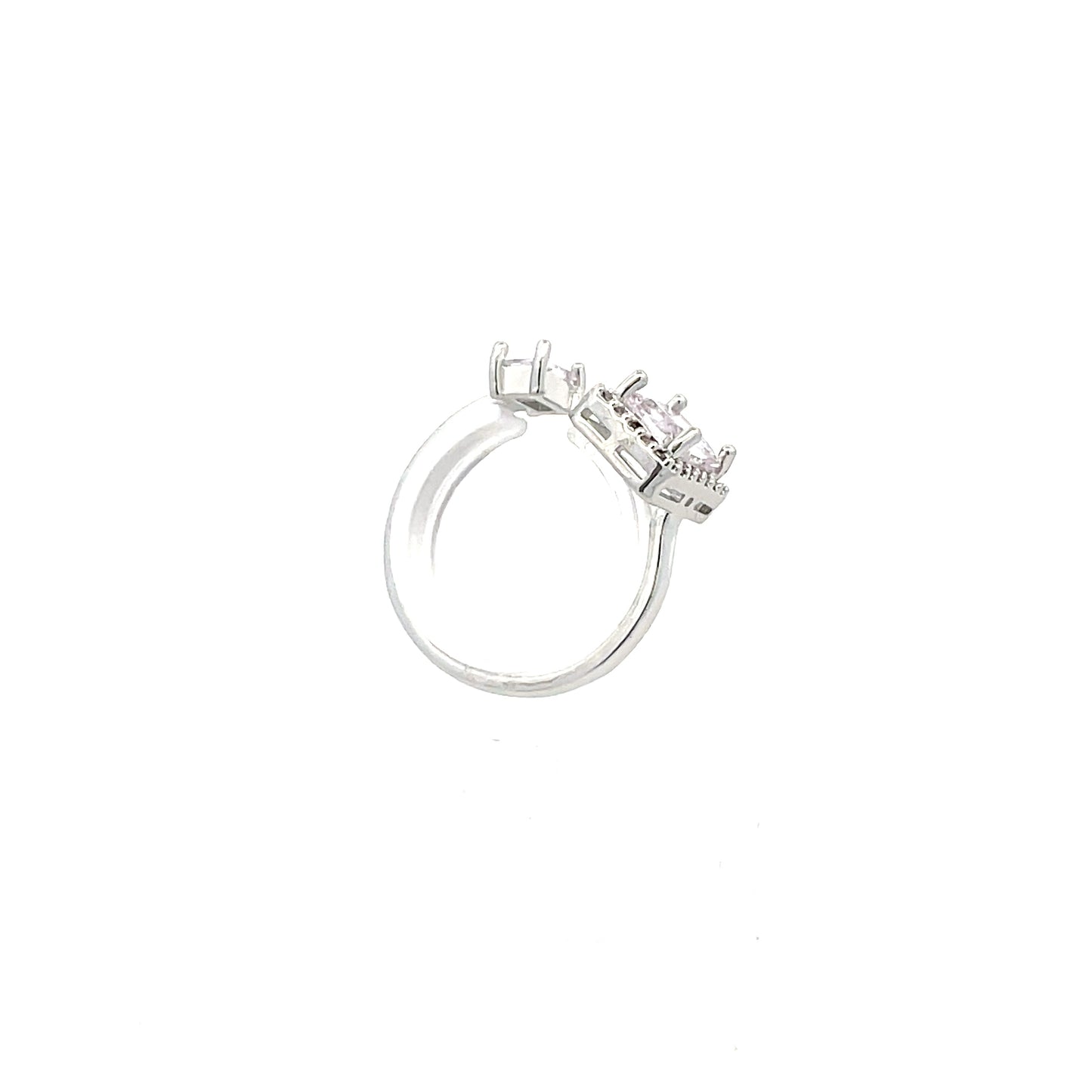 Halo Open Rectangle-Cut Fashion Ring - Style 09