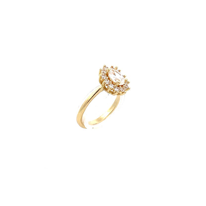 Star Flower Oval-Shaped Fashion Ring - Design 01