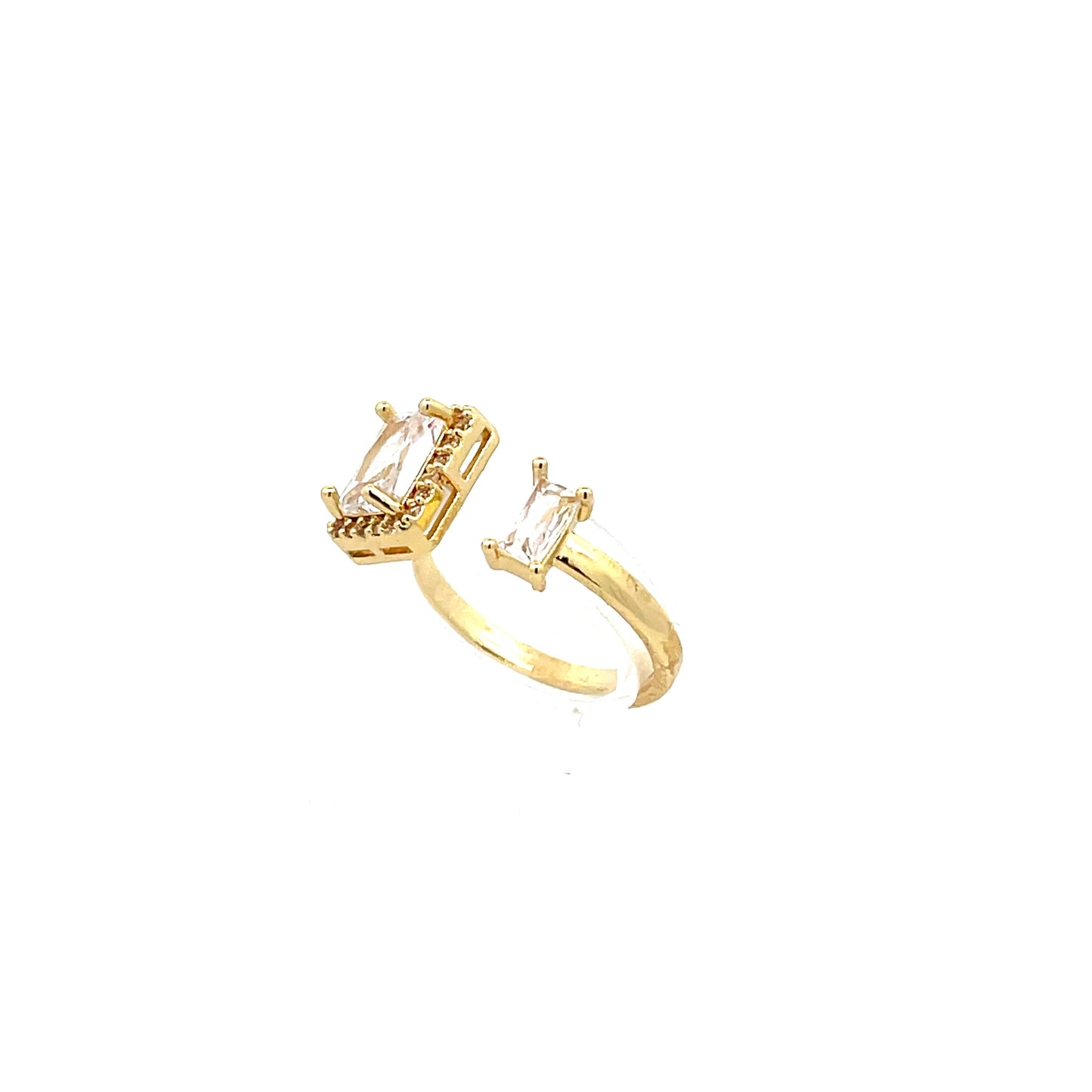 Halo Open Rectangle-Cut Fashion Ring - Style 09