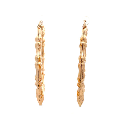 Large Bamboo Initial Earrings 70mm "R"