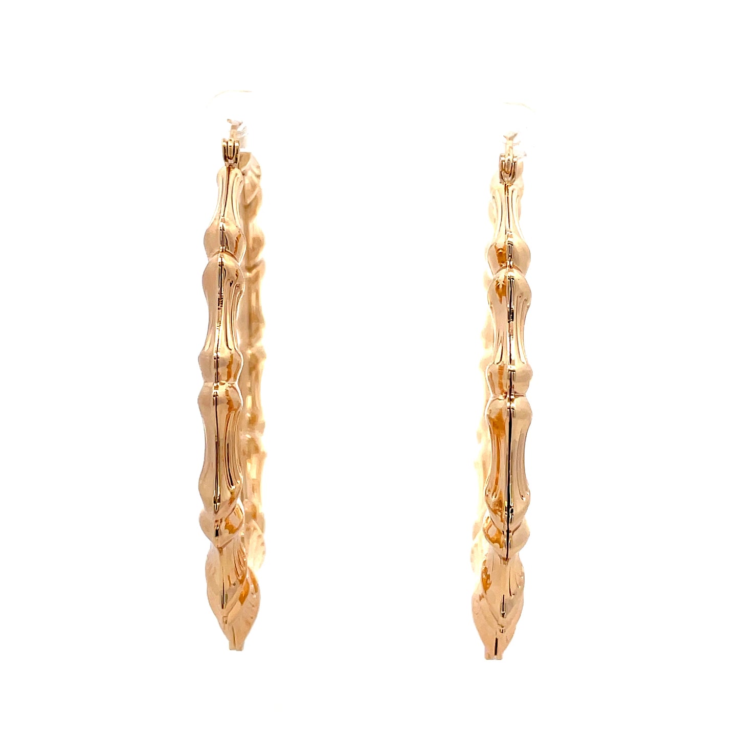 Large Bamboo Initial Earrings 70mm "R"