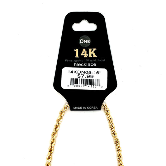 14K KIDS NECKLACE #05 - ROPE 16 inch 3mm