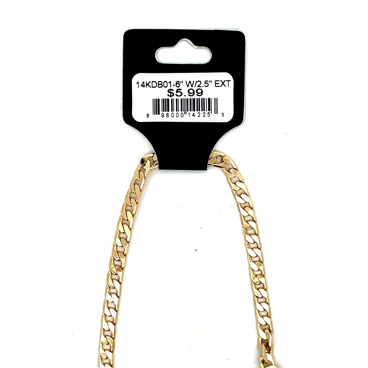 14K KIDS BRACELET #01 - FLAT CUBAN 6 inch 4mm