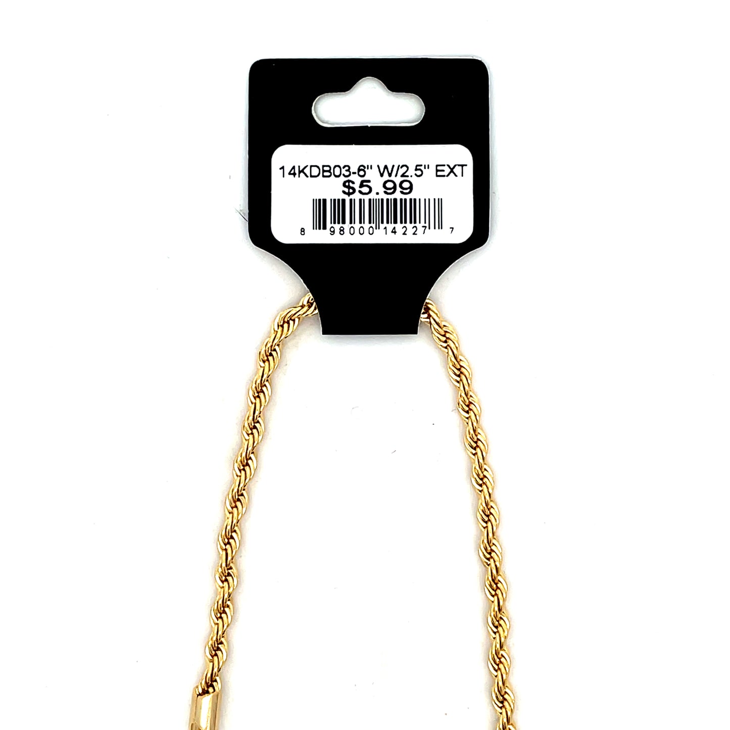 14K KIDS BRACELET #03 - ROPE 6 inch 3mm