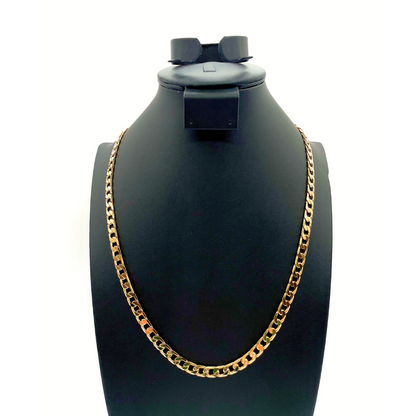 18K Chain Necklace #51 - FLAT CUBAN 24inch 8mm