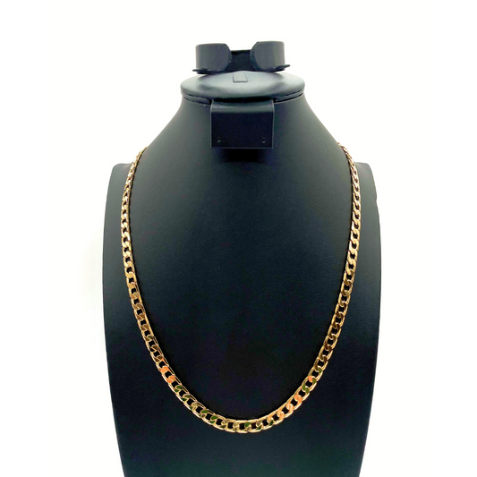 14K Chain Necklace #51 - FLAT CUBAN 24inch 8mm