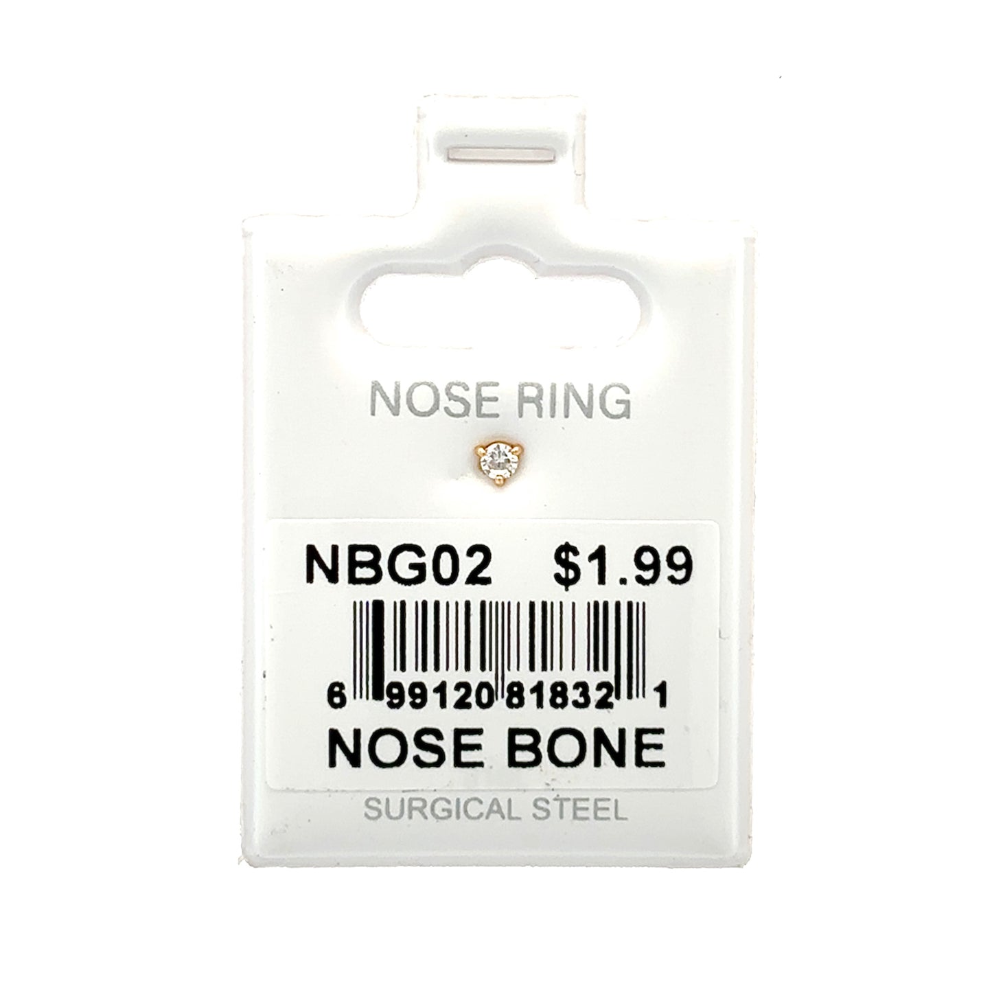 Stainless Steel Nose Ring - Bone #02
