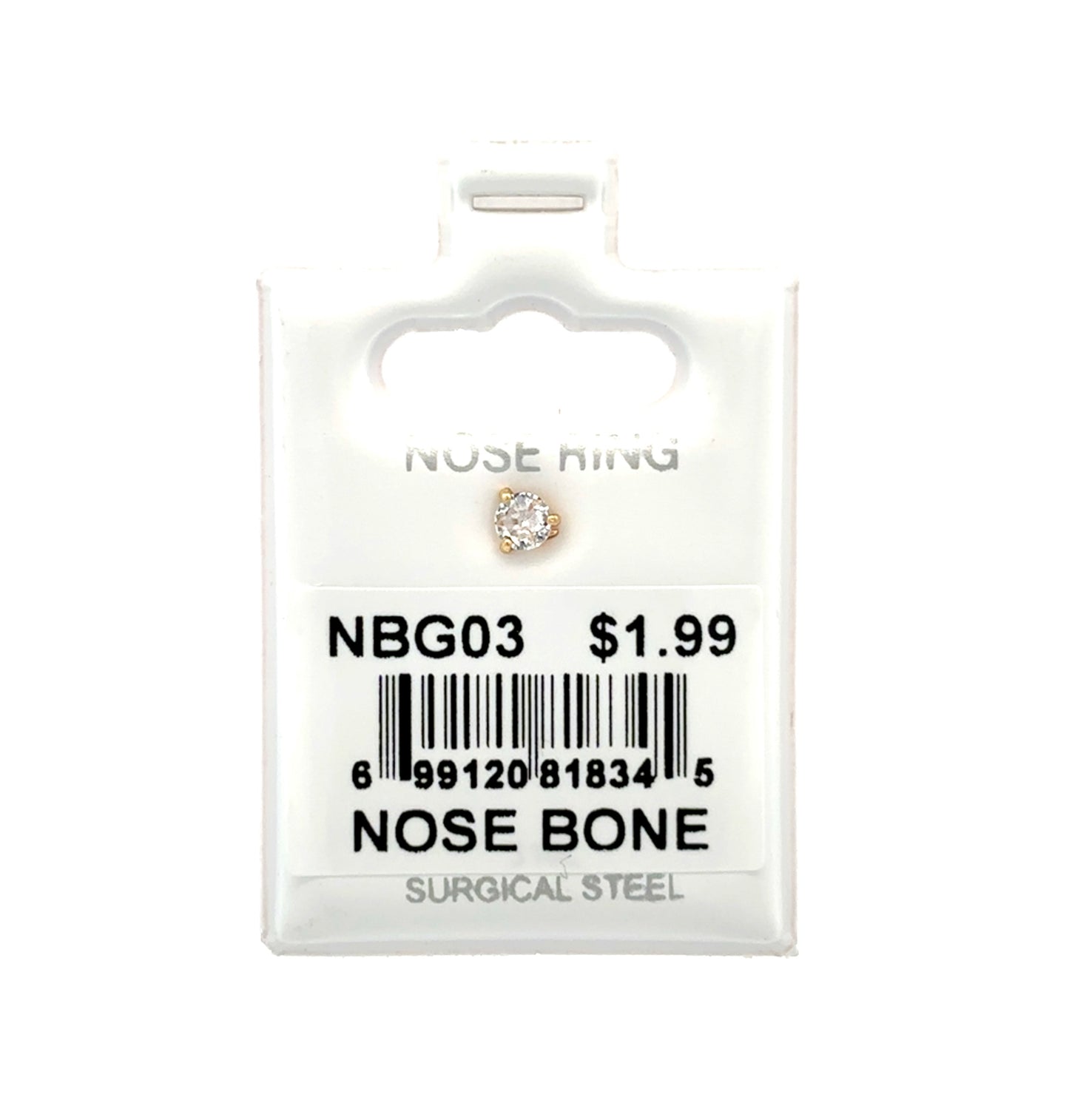 Stainless Steel Nose Ring - Bone #03