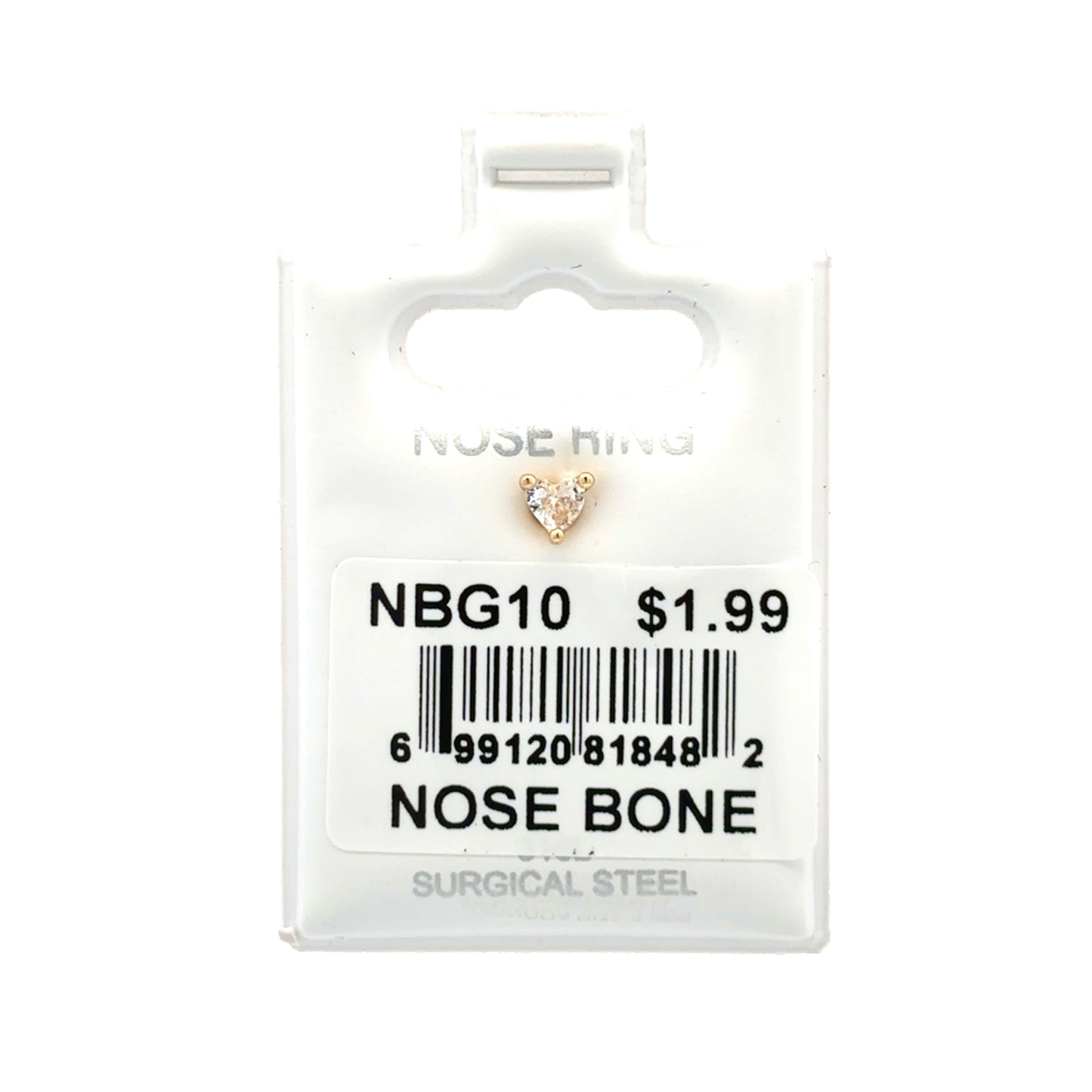 Stainless Steel Nose Ring - Bone #10