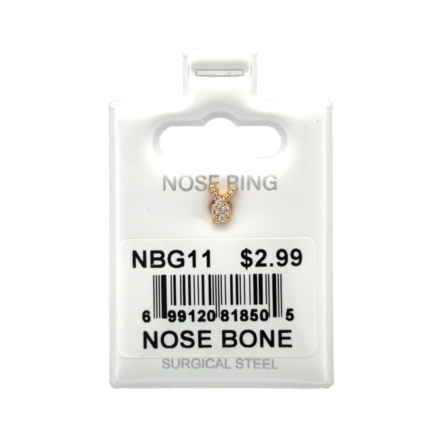 Stainless Steel Nose Ring - Bone #11