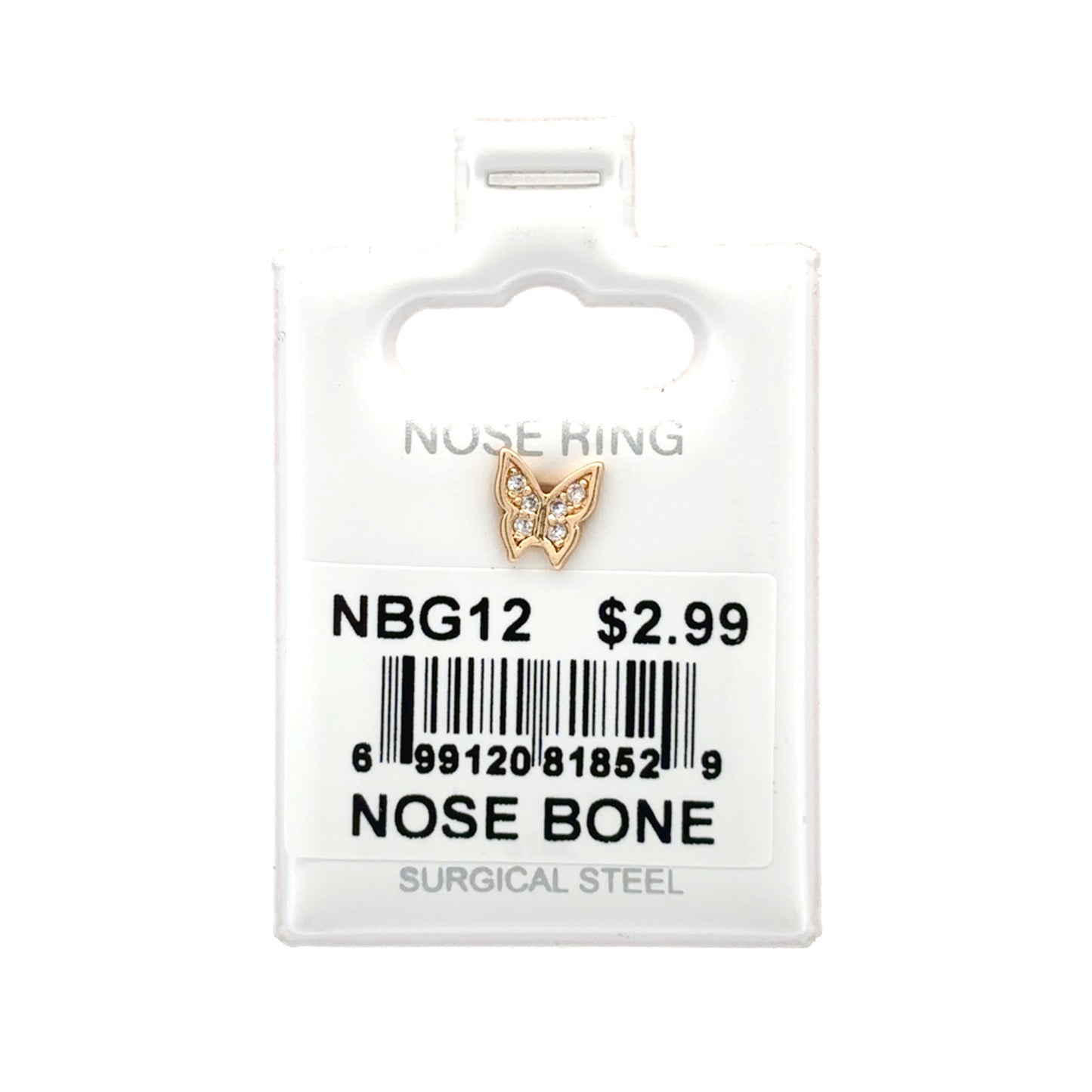 Stainless Steel Nose Ring - Bone #12