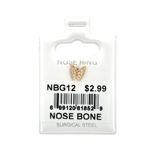 Stainless Steel Nose Ring - Bone #12