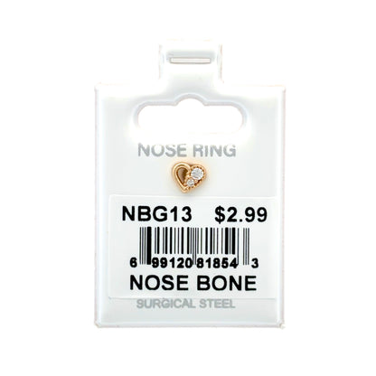 Stainless Steel Nose Ring - Bone #13