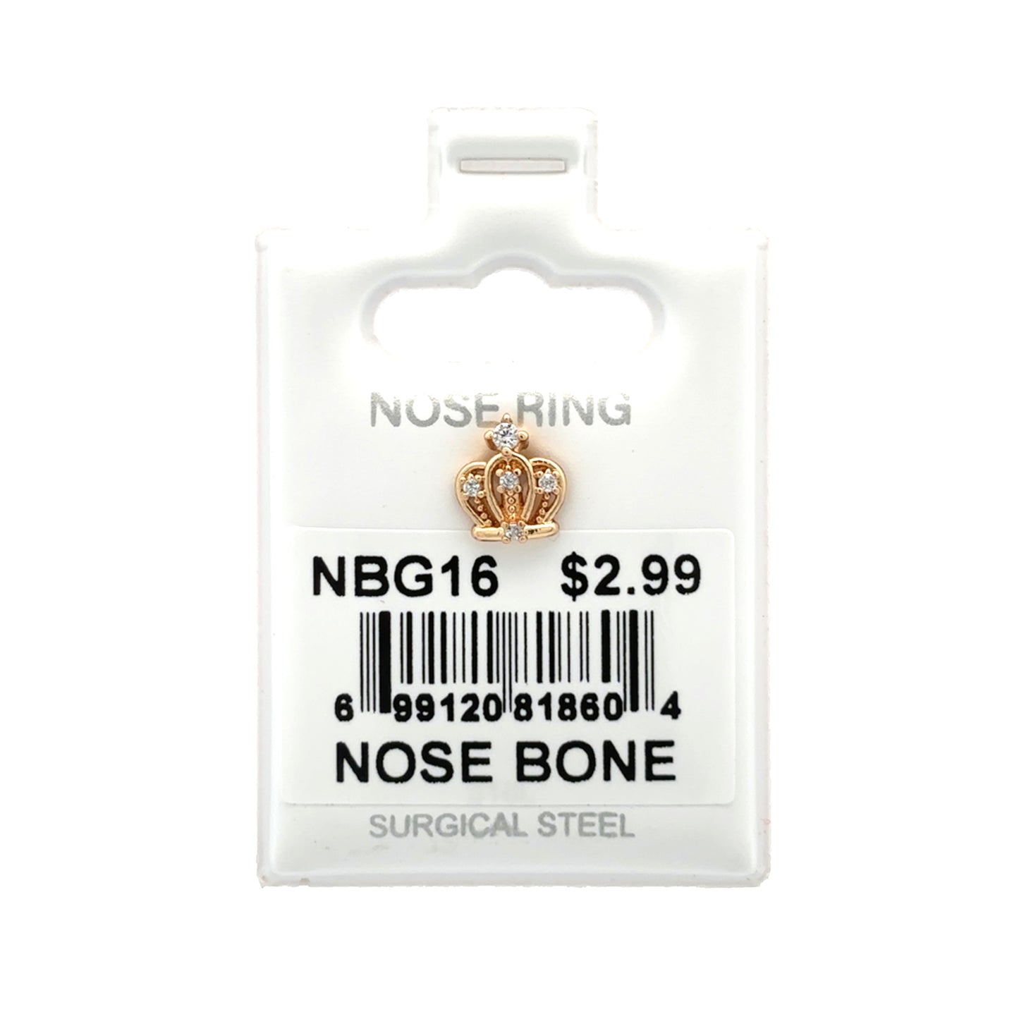 Stainless Steel Nose Ring - Bone #16