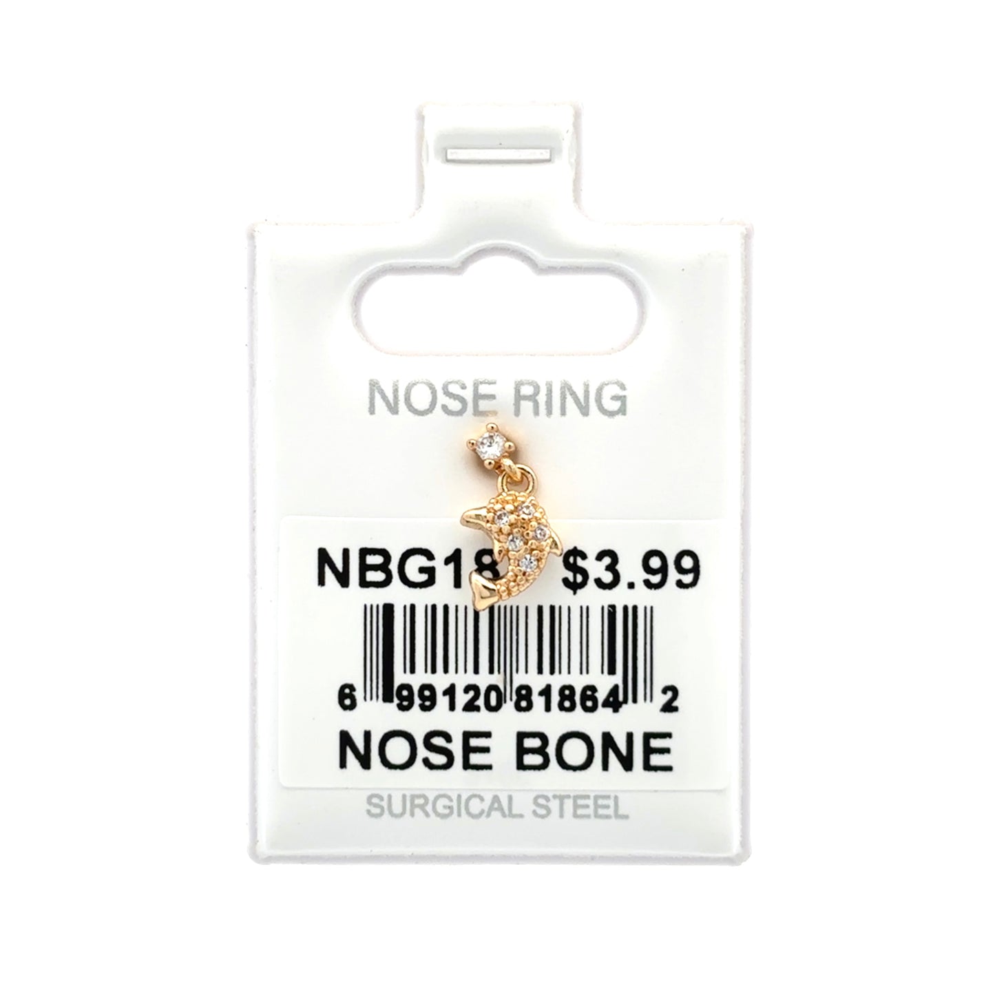 Stainless Steel Nose Ring - Bone #18