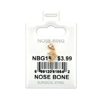 Stainless Steel Nose Ring - Bone #18