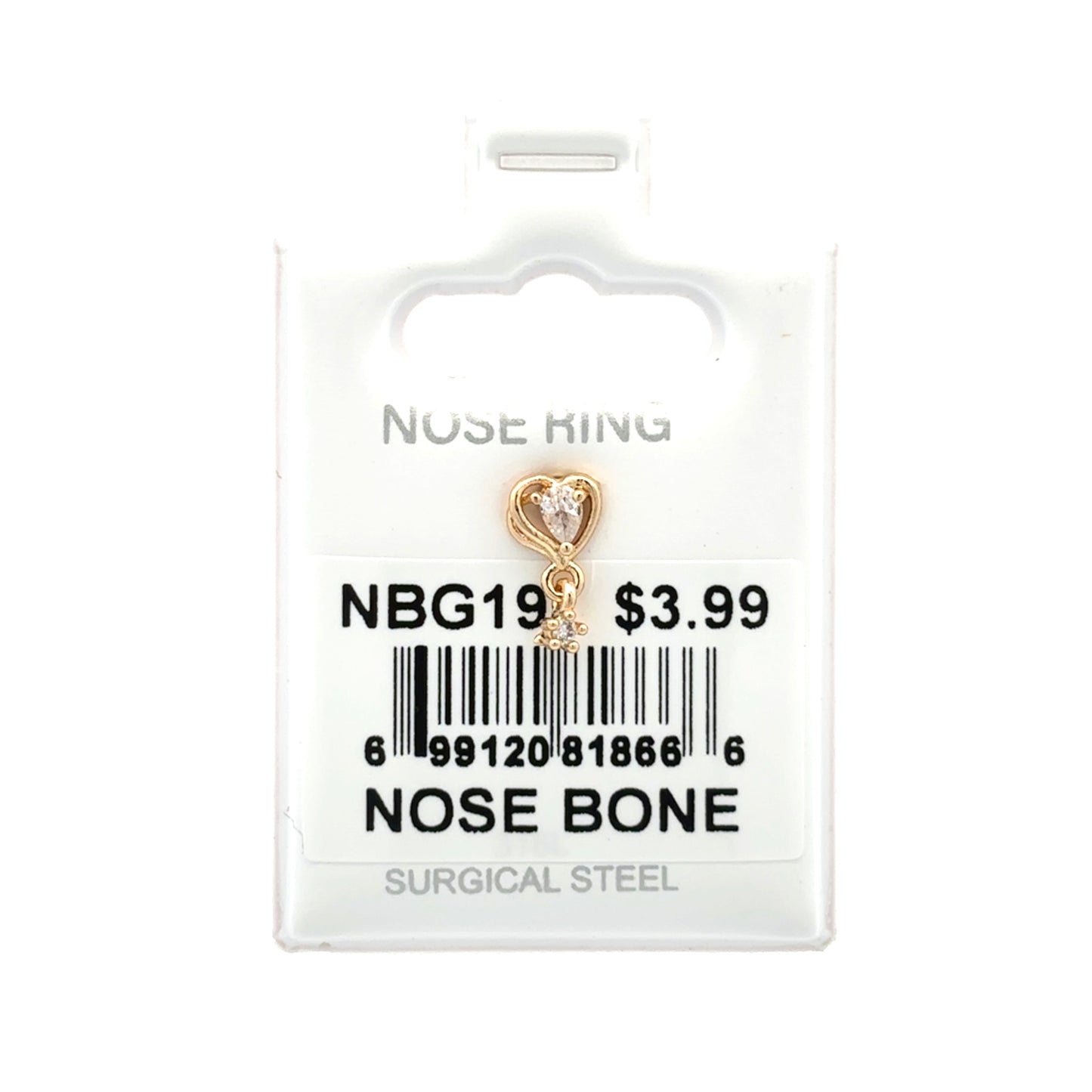 Stainless Steel Nose Ring - Bone #19