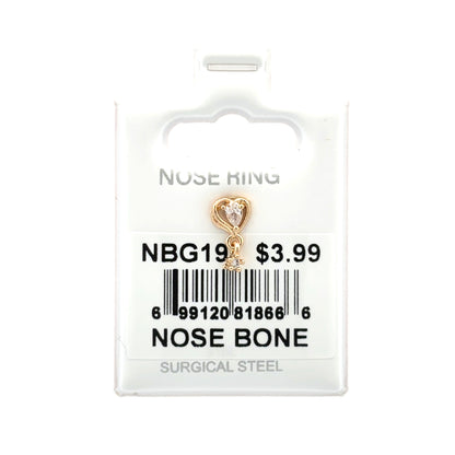 Stainless Steel Nose Ring - Bone #19