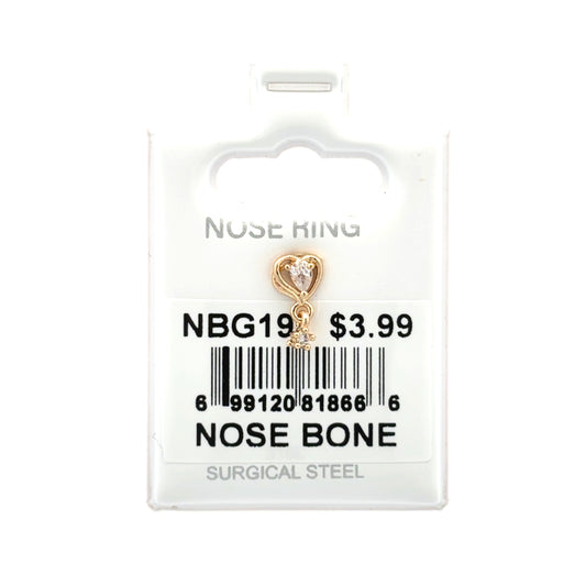 Stainless Steel Nose Ring - Bone #19