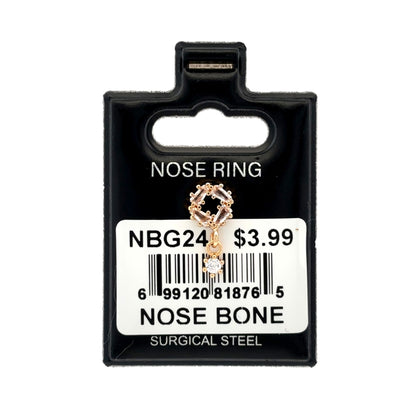 Stainless Steel Nose Ring - Bone #24