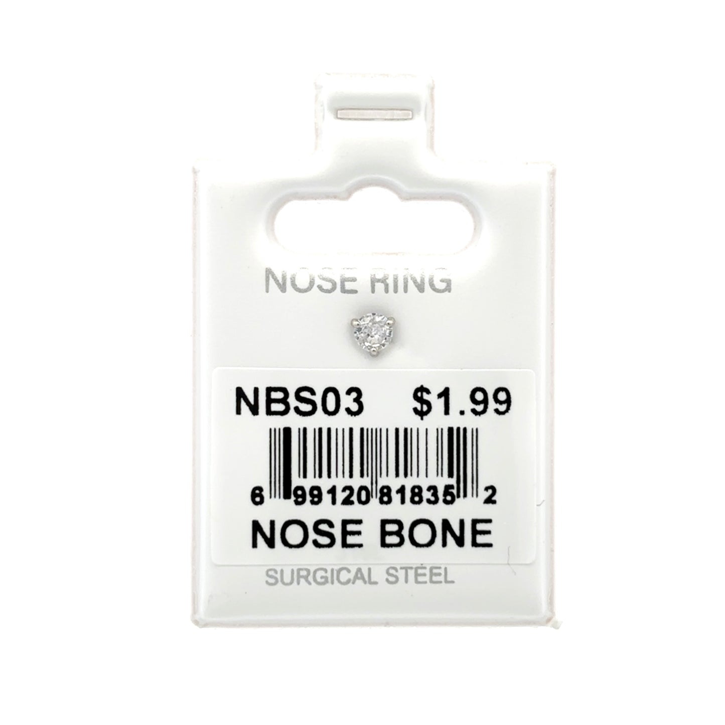 Stainless Steel Nose Ring - Bone #03
